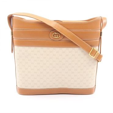 GUCCI Micro GG Shoulder crossbody Bag 001 406 0579 canvas leather White Brown