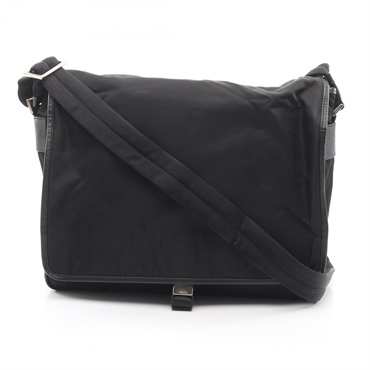 PRADA Shoulder crossbody Bag Nylon Saffiano leather Black Used mens