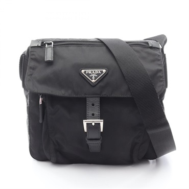 PRADA VELA Shoulder crossbody Bag BT8994 Nylon leather Black Used Women