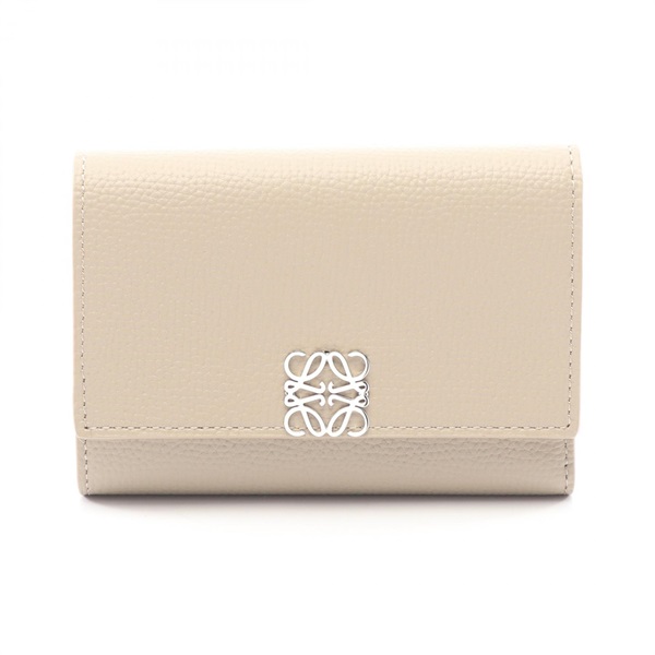 LOEWE Anagram Vertical Small Tri-fold wallet C821S33X125541 leather Beige NEW
