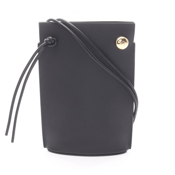 LOEWE Pebble Dice Pocket Pouch Shoulder Bag CPBPR12X011100 leather Black NEW