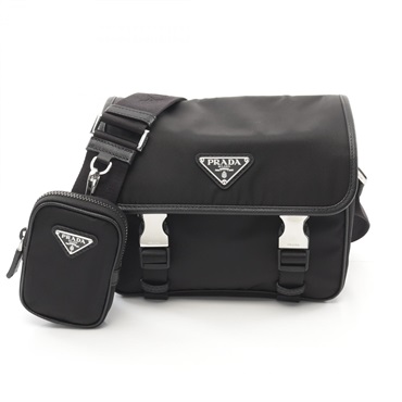PRADA RE-NYLON TESSUTO+SAFFIANO Shoulder Crossbody Bag 2VD0342DMHF0002 Black NEW