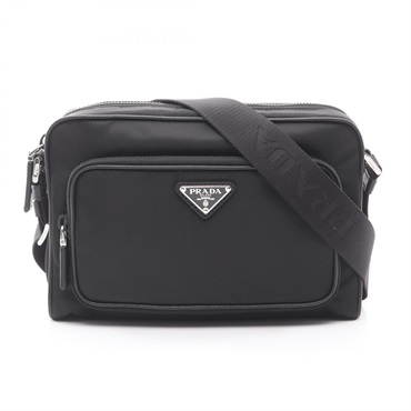 PRADA TESSUTO+SAFFIAN Shoulder Crossbody Bag 2VH1902DMHF0002 Nylon Black NEW