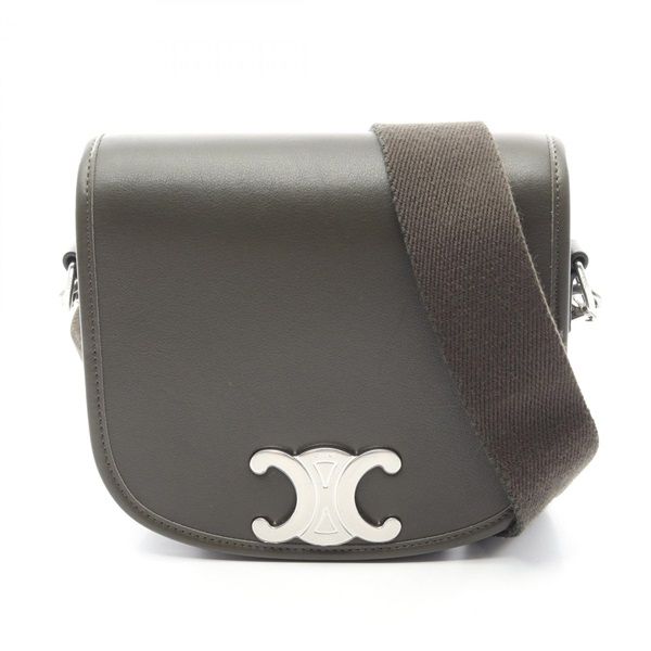 CELINE Small Besace Strap Triomphe Shoulder Crossbody Bag 17883GAO leather Used