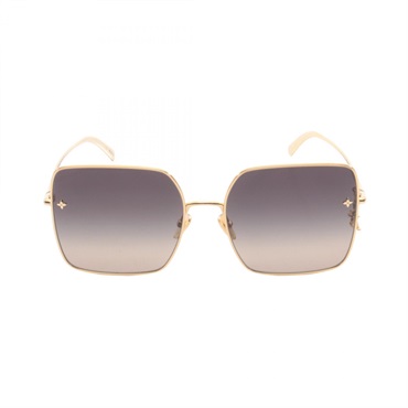 LOUIS VUITTON LV Charm Square Sunglasses Z1718U Gold Plated Used Women