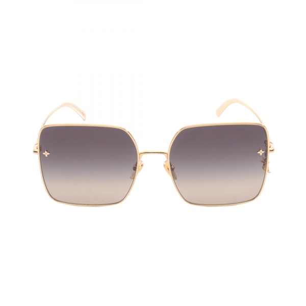 LOUIS VUITTON LV Charm Square Sunglasses Z1718U Gold Plated Used Women