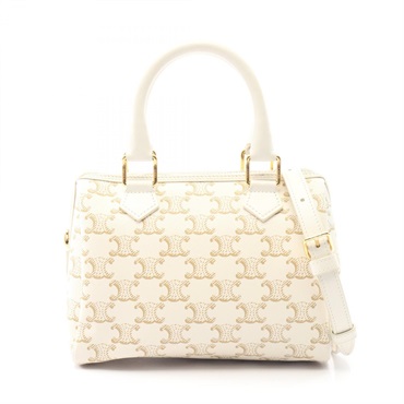 CELINE Small Cuir Triomphe shoulder crossbody Handbag 113772 canvas leather WT