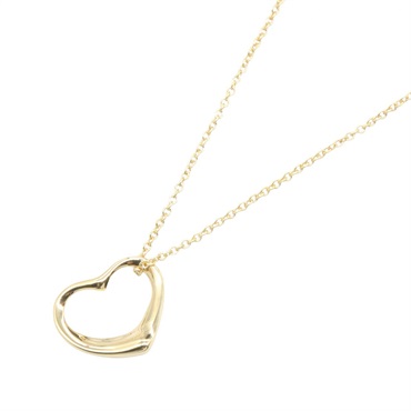 TIFFANY＆CO Open Heart Small Necklace Pendant 18KYG Yellow Gold Used