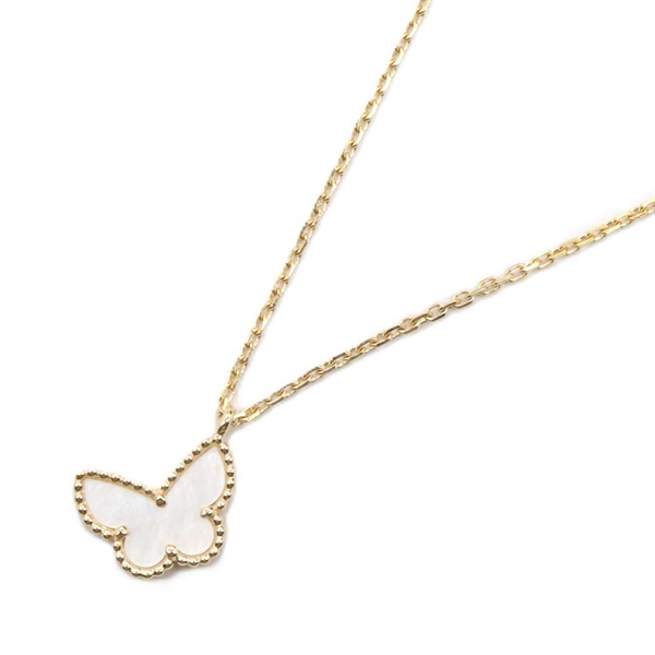 Van Cleef & Arpels Sweet Papillon Mother of Pearl Necklace pendant 18KYG used