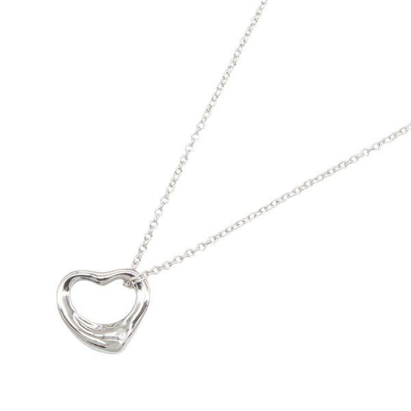 TIFFANY＆CO Open Heart Necklace Pendant Mini Pt 950 Platinum Used Women