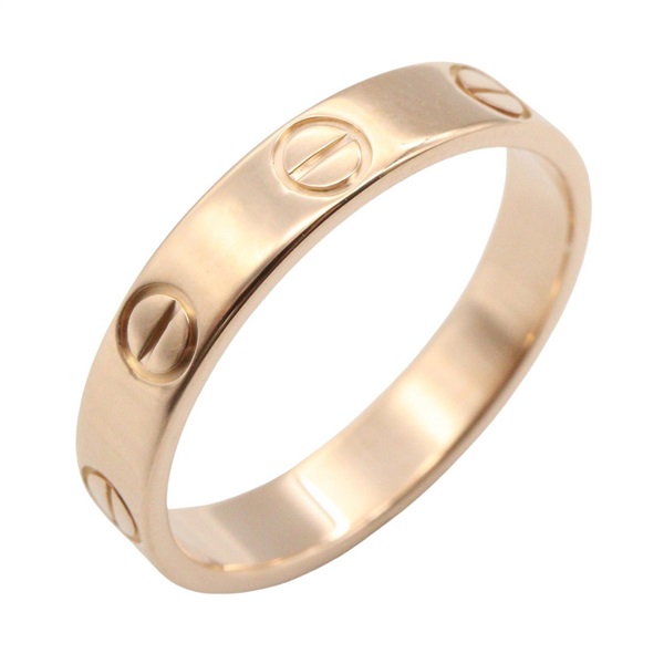 CARTIER Mini Love Ring 18KPG Pink Rose Gold Used unisex US size 5.75 #51