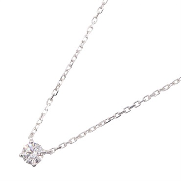 CARTIER 1895 Solitaire Diamond Necklace 18KWG White Gold Used 38.5/41㎝