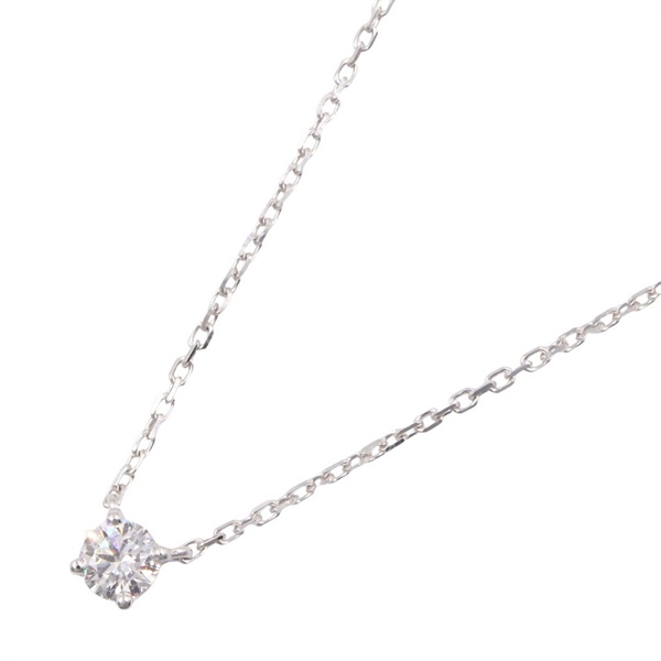 CARTIER 1895 Solitaire Diamond Necklace 18KWG White Gold Used 38.5/41㎝
