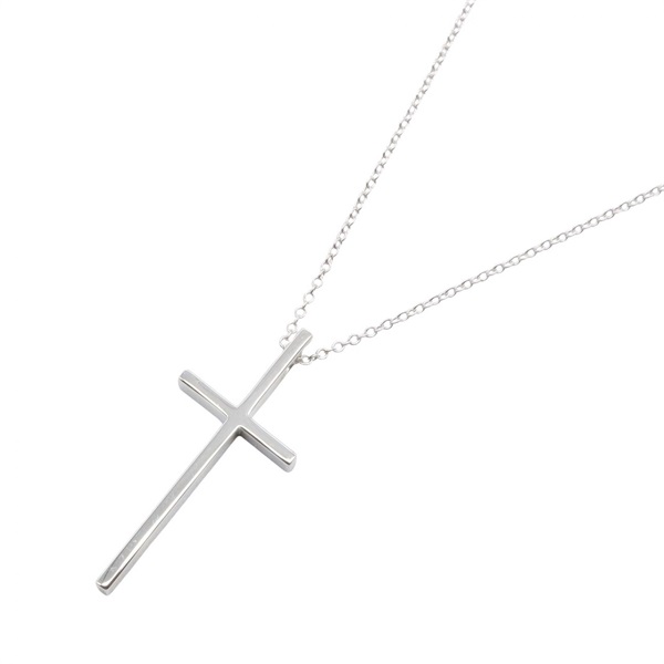 TIFFANY＆CO Cross Necklace Pendant 18KWG White Gold Used Women