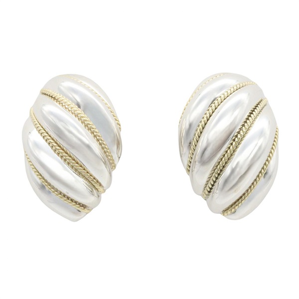 TIFFANY＆CO Twisted Rope Earring 18KYG Yelllow Gold Silver925 Used women