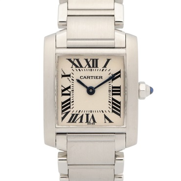 CARTIER Tank francaise SM Wrist Watch W51008Q3 Quartz Stainless Steel Used Women