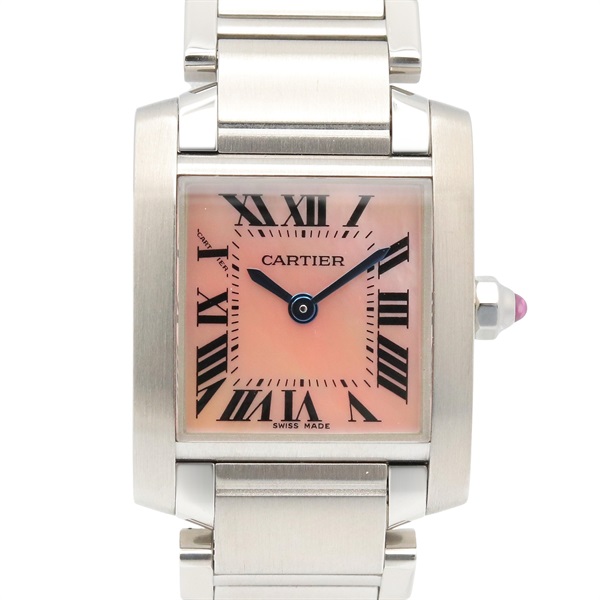 CARTIER Tank francaise SM Wrist Watch W51028Q3 Quartz Stainless Steel Used Women