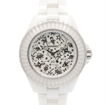 CHANEL J12 Cosmic Wrist Watch H7990 Quartz ceramic Used Women CC Coco