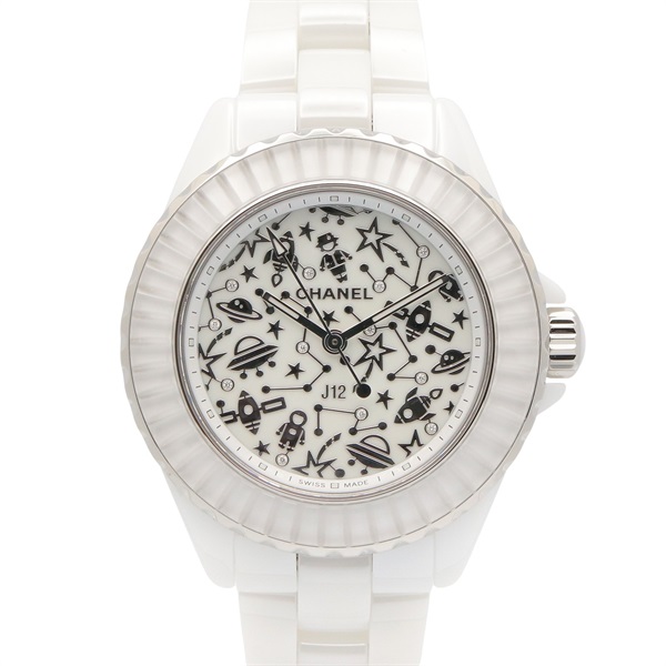 CHANEL J12 Cosmic Wrist Watch H7990 Quartz ceramic Used Women CC Coco