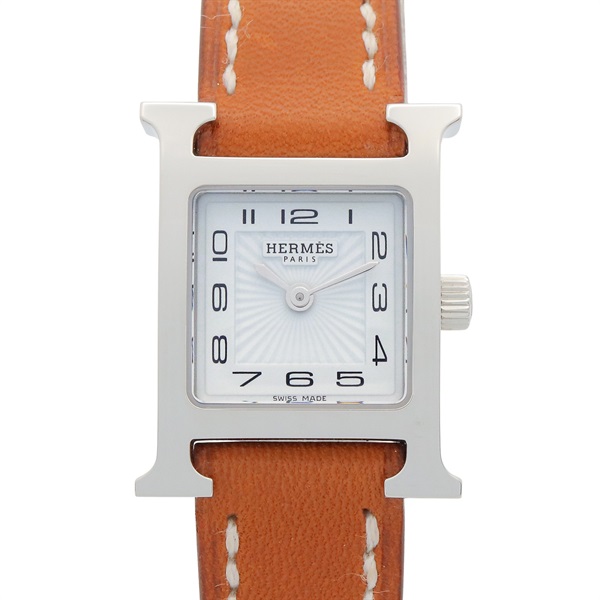 HERMES H watch mini Wrist Watch HH1.110 Quartz Stainless Steel Used Women