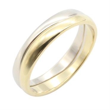 CARTIER Love Me Ring 18KYG Yellow Gold 18KWG White Gold Used #63 US Size 10