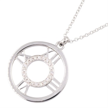 TIFFANY＆CO Atlas Diamond Necklace Pendant 18KWG White Gold Used 40.5㎝