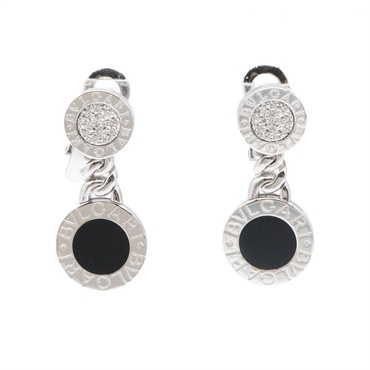 Bvlgari Bvlgari Onyx Diamond Earring 18KWG White Gold Black Used women