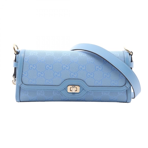 GUCCI Luce Small GG Canvas Shoulder Bag 788061 canvas leather Blue Used Women