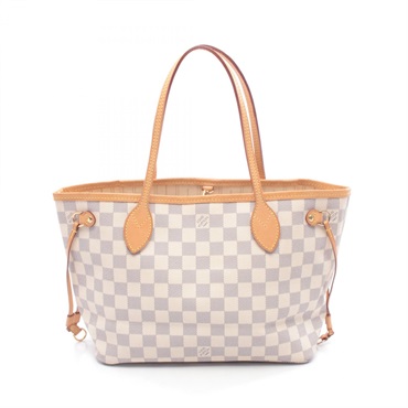 LOUIS VUITTON Neverfull PM Tote Handbag N51110 Damier Azur canvas leather Used
