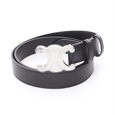 CELINE Triomphe Large 30mm belt 45BIE3AUY38SI90 leather Black NEW mens #90