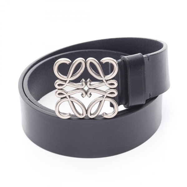 LOEWE Chunky Anagram belt E619238X49044595 leather Navy NEW mens #95