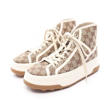 GUCCI TENNIS 1977 GG canvas Sneakers 745999 Beige Brown Used mens size 6 1/2