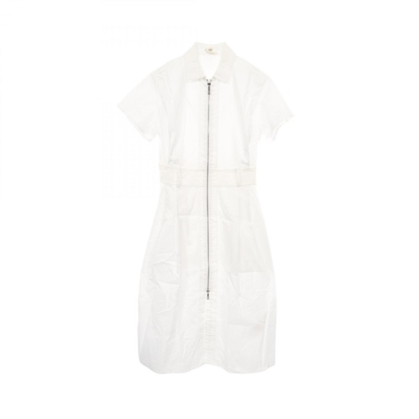 HERMES Mosaic Zip Dress 4E0532DB cotton White White Used Women size 38
