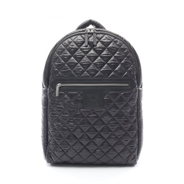 CHANEL Coco Cocoon Rucksack Backpack bag Nylon leather Black Used Women SHW