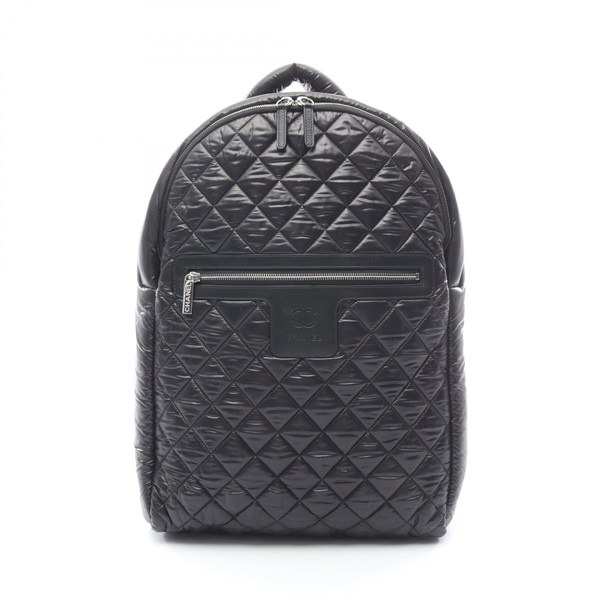 CHANEL Coco Cocoon Rucksack Backpack bag Nylon leather Black Used Women SHW