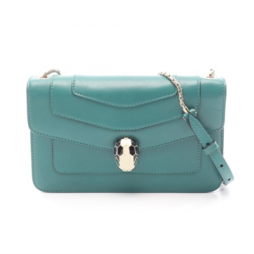 BVLGARI Serpenti Forever Chain Shoulder Bag leather Green Used Women