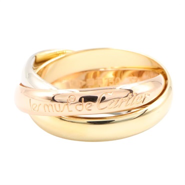 CARTIER Trinity Ring 18KYWRG Yellow White Rose Gold Used Women US size #6 #52