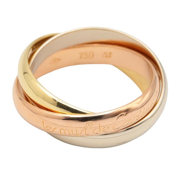 CARTIER Trinity Ring 18KWRYG Yellow White Rose Gold Used Women US size #6.25 #53
