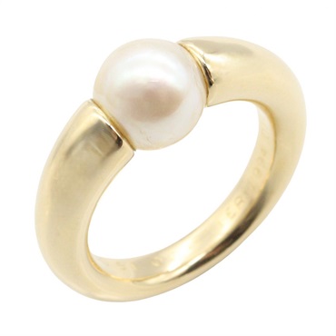 CARTIER Akoya Pearl Ring 18KYG Yellow Gold White Used Women US size #5.75 #51