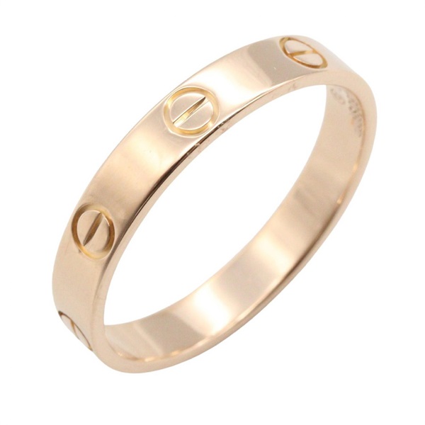 CARTIER Mini Love Ring 18KPG Pink Rose Gold Used unisex US size 9 #60