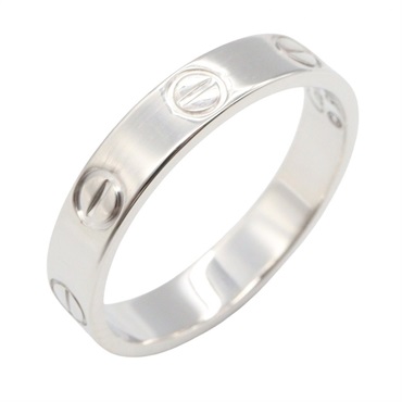 CARTIER Mini Love Ring 18KWG White Gold Used Women US size #5.5 #51