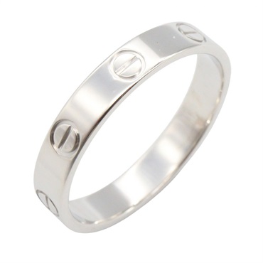 CARTIER Mini Love Ring 18KWG White Gold Used Women US size #7.75 #57