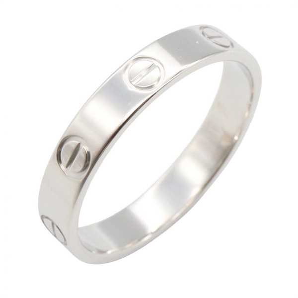 CARTIER Mini Love Ring 18KWG White Gold Used Women US size #7.75 #57