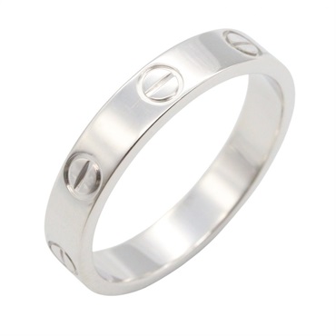 CARTIER Mini Love Ring 18KWG White Gold Used Women US size #6.5 #54