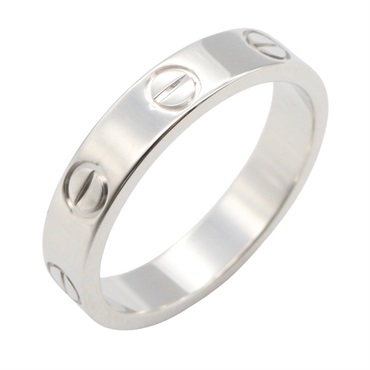 CARTIER Mini Love Ring 18KWG White Gold Used Women US size #4.75 #49