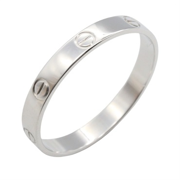 CARTIER Mini Love Ring 18KWG White Gold Used Women US size #13.5 #71