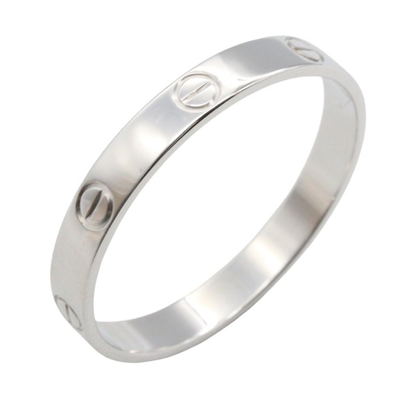 CARTIER Mini Love Ring 18KWG White Gold Used Women US size #13.5 #71