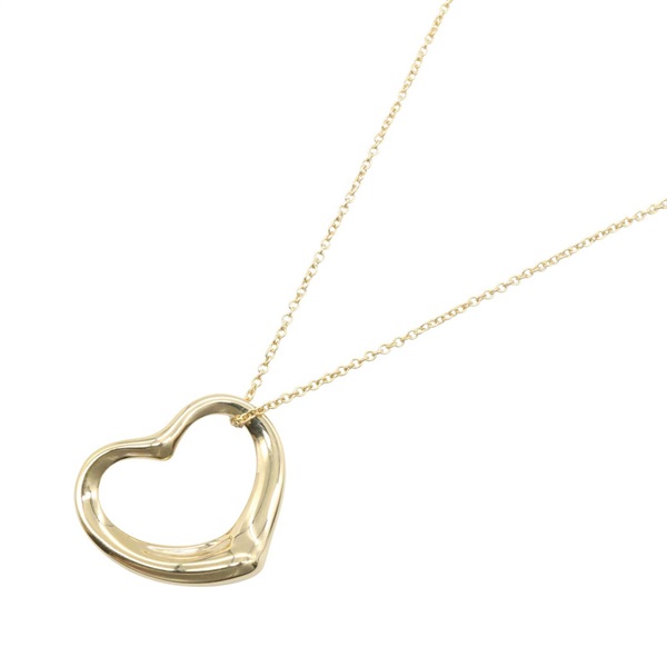 TIFFANY＆CO Open Heart Necklace Pendant 41cm 18KYG Yellow Gold Used Women