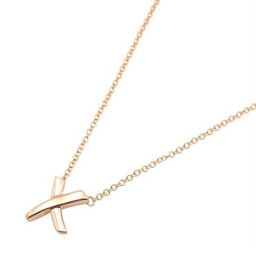 TIFFANY＆CO Kiss Necklace Pendant 40.5cm 18KRG Pink Rose Gold Used Women