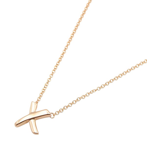 TIFFANY＆CO Kiss Necklace Pendant 40.5cm 18KRG Pink Rose Gold Used Women